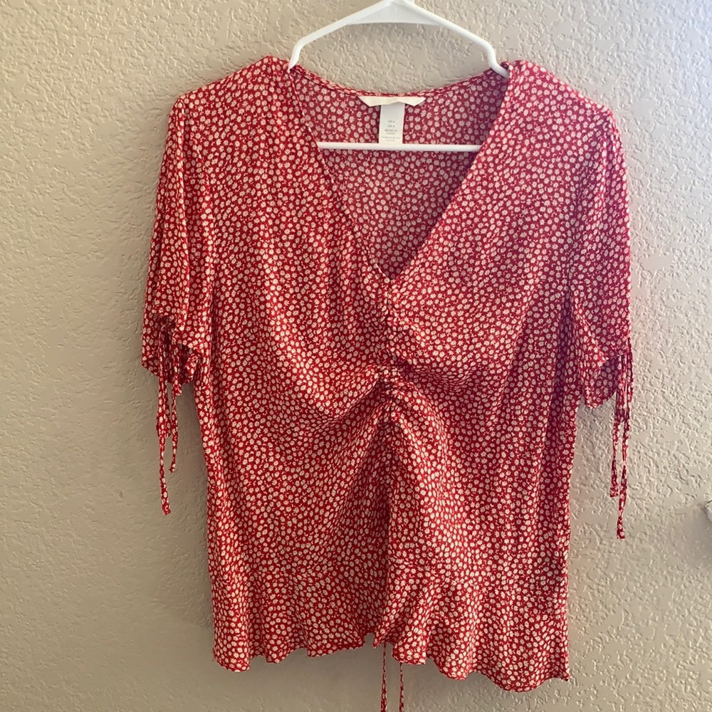 Floral print scruntch top!!